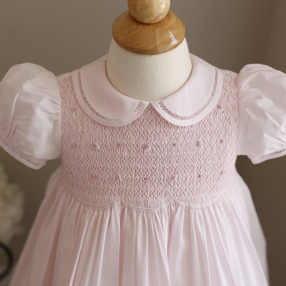 Pink Smocked Rosebud Heirloom Dress Feltman Brothers NWT - Picture 4 of 5